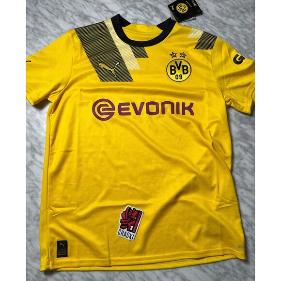 Puma BVB Borussia Dortmund DryCell Soccer Jersey Youth Kids XL Yellow NEW - Picture 1 of 10